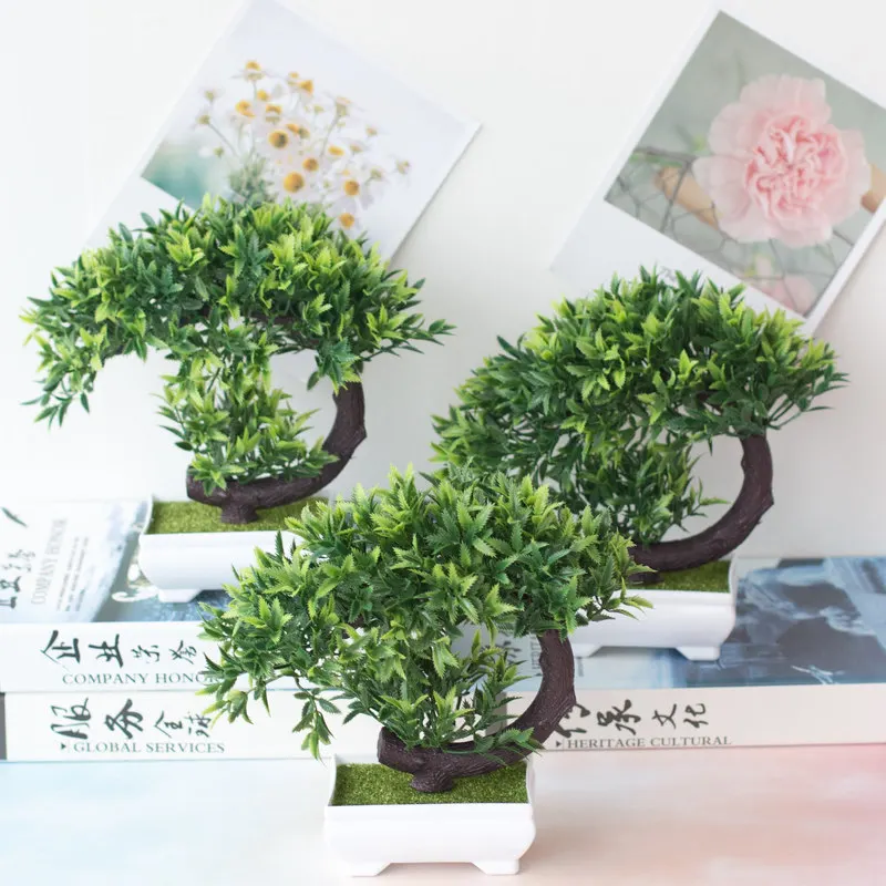 

New Artificial Bonsai Welcoming Pine Bonsai Artificial Potted Plant Wedding Christmas Home Decor Garden Hotel Decor Fake Potted