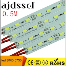 10pcs*50cm Factory Wholesale DC 12V SMD 5730 5630 LED Hard Rigid Strip Bar Light