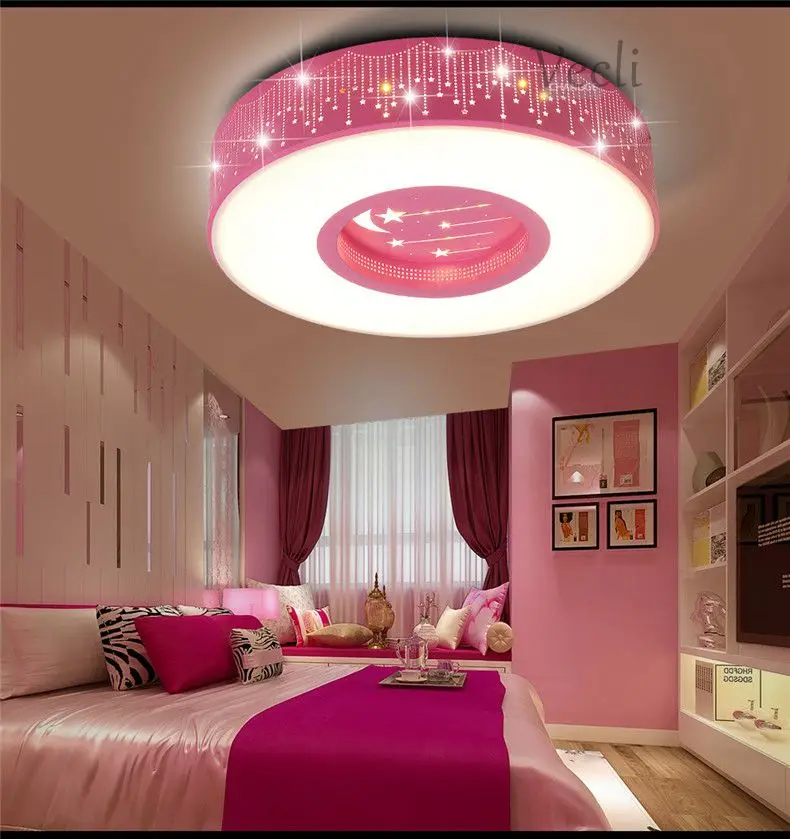 Детская комната потолочный светильник мальчик девочка детская спальня картонная лампа, 85-265 в 24 Вт креативный круг украшения светодиодные потолочные светильники