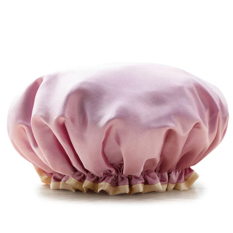 

1PC Double Waterproof Shower Cap Dust Cap Cosmetic Care cap Elastic Band Hat Bath Cap for Bathroom Accessories HB