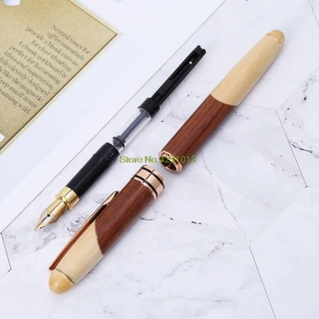 

Luxury Wood Calligraphy Art Fountain Pen Medium Nib Office Writing Business Gift Drop Shipping Support