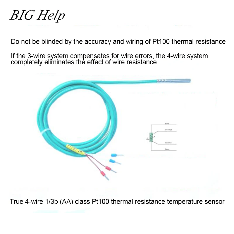 

Thermal Resistance Pt100 Temperature Sensor Probe 1/3B Grade AA Four-wire High Precision