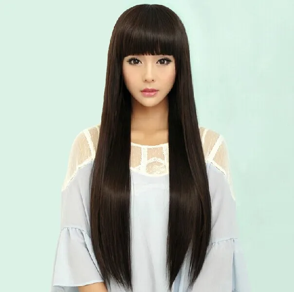 Ong Hair Wig Bangs Straight Blunt Curtain Imitating