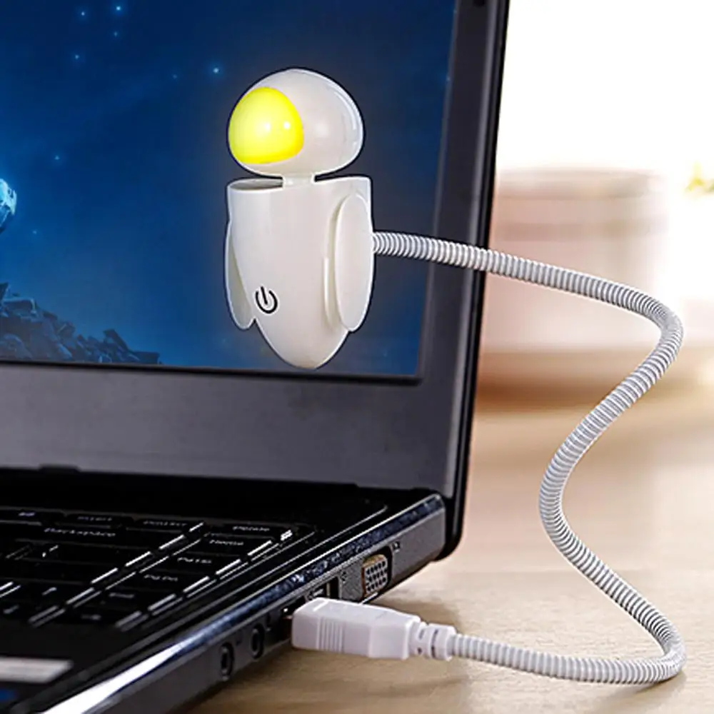 

2016 1 Piece DC 5V Flexible Portable Mini Robot USB LED Projector Night Light Lamp for Laptop PC Computer Free Shipping