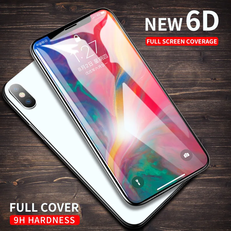 

6D Fully covered tempered film for iphoneXR 6 x xs max Protective Glass on the iPhone7 XS 8 6s plus xr tempered film glass