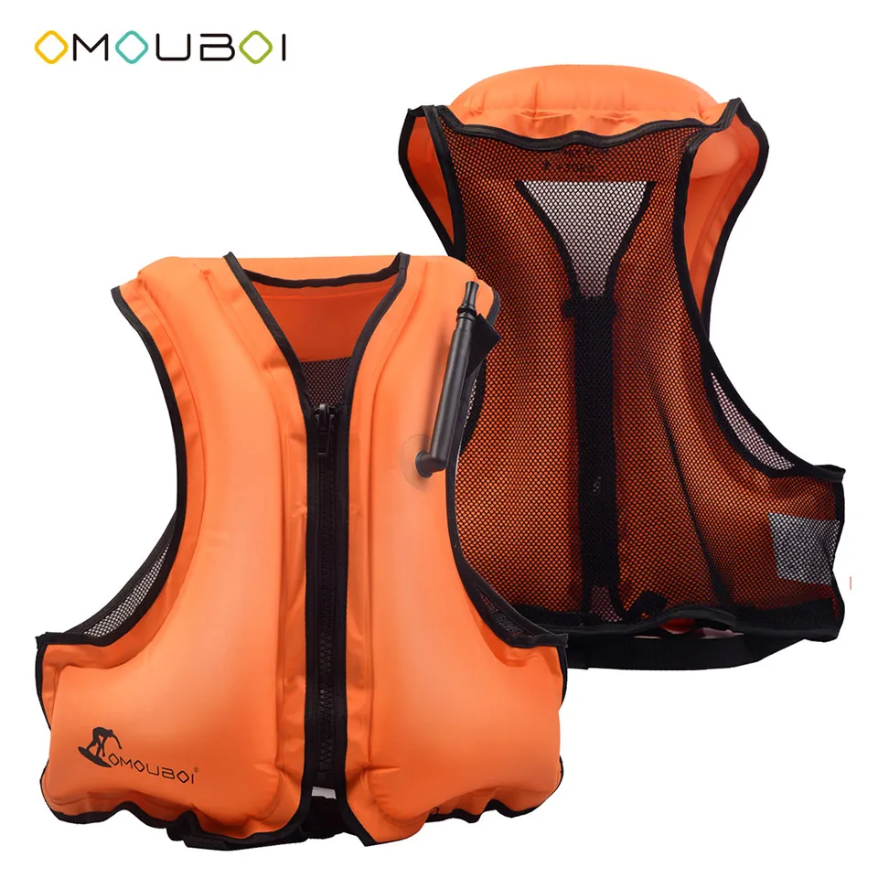 OMOUBOI Orange Durable Surfing Rash Guards Rescue Life Jacket