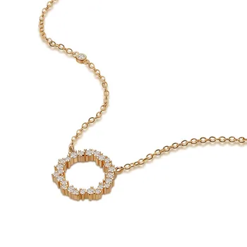 

New Girl Charm Jewelry 925 Sterling Silver Rose Gold Necklace Circle Pendant Design Solid Silver Necklace Free Shipping bijoux
