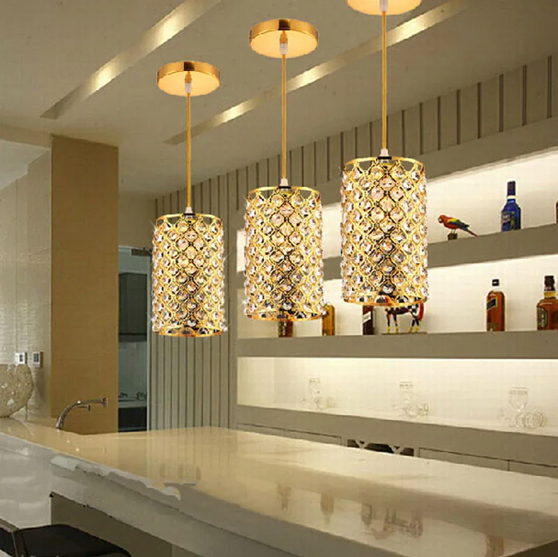3pcs Modern Bar Small Chandelier Crystal Lamp Living Room Lights Gold Restaurant Bedroom Single Head 3pcs Modern Bar Small Chandelier Crystal Lamp Living Room Lights Gold Restaurant Bedroom Single Head