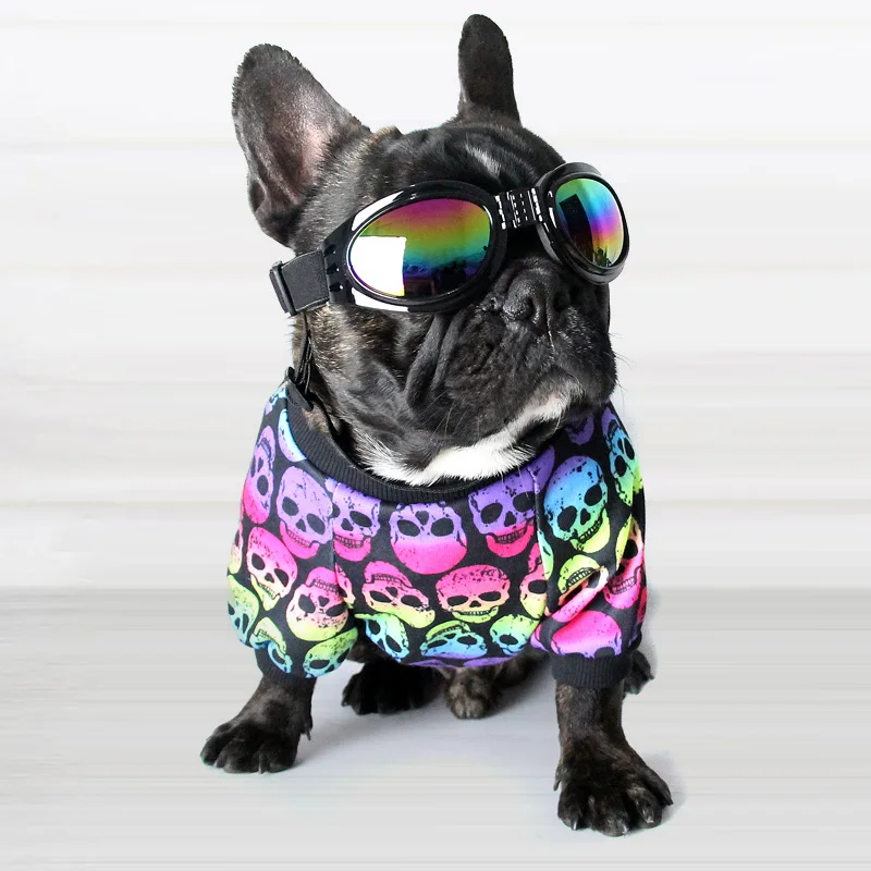 

French Bulldog Pet Clothes Print Dog Shirt Spring Autumn Pet Dog Hoodie Puppy Outfit Small Medium Dogs Clothing For Dogs Vest