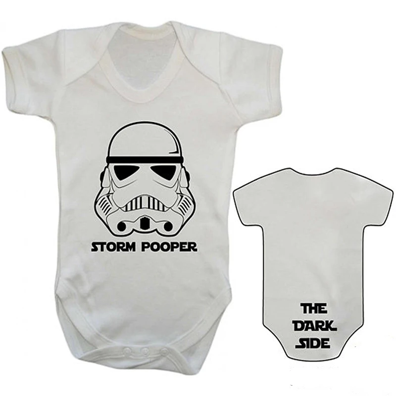 YSCULBUTOL Storm Pooper «Темная сторона», Детский боди, детский костюм с рисунком «Звездные войны», детская одежда с рисунком спереди и сзади, 0-12 месяцев