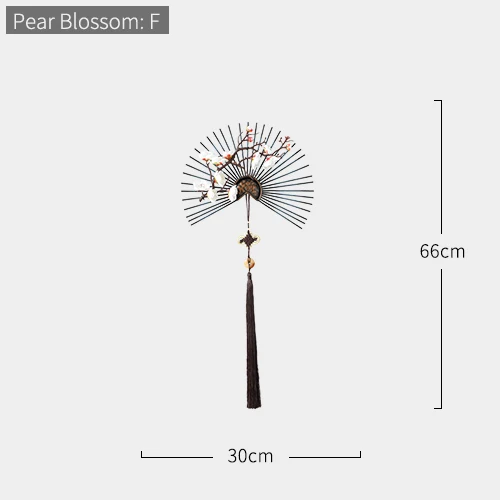 Pear blossom F30 Металлические настенные украшения цветок гостиная настенный орнамент китайский современный креативный Диван ТВ фон 3d висящий роскошный настенный Декор - Цвет: Pear blossom F30