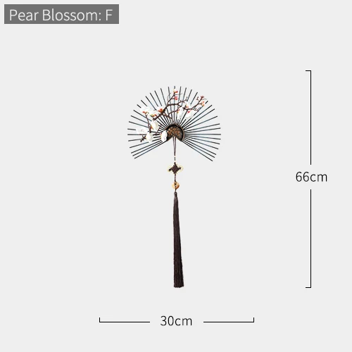 Металлические настенные украшения цветок гостиная настенный орнамент китайский современный креативный Диван ТВ фон 3d висящий роскошный настенный Декор - Цвет: Pear blossom F30