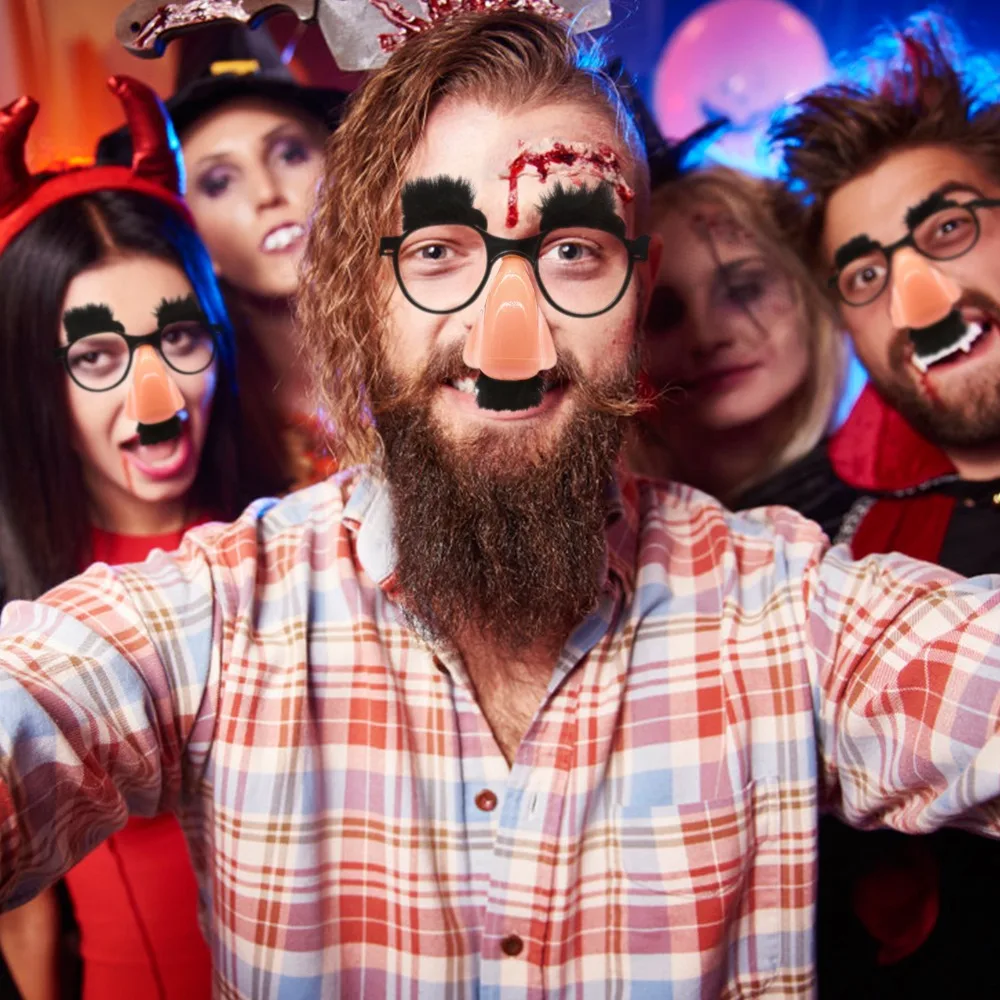

Funny Eyebrow Nose With Mustache Costume Party Old Man Glasses Halloween Birthday Party DIY Decoration Photo Props
