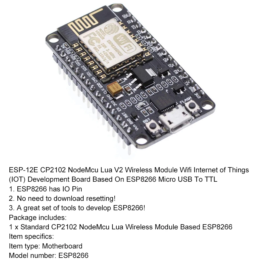 Беспроводной модуль Nodemcu V3 V2 Esp32 D1mini Lua Wifi макетная плата Esp8266 с антенной Pcb и usb-портом Esp-12e Ch340 Cp2102