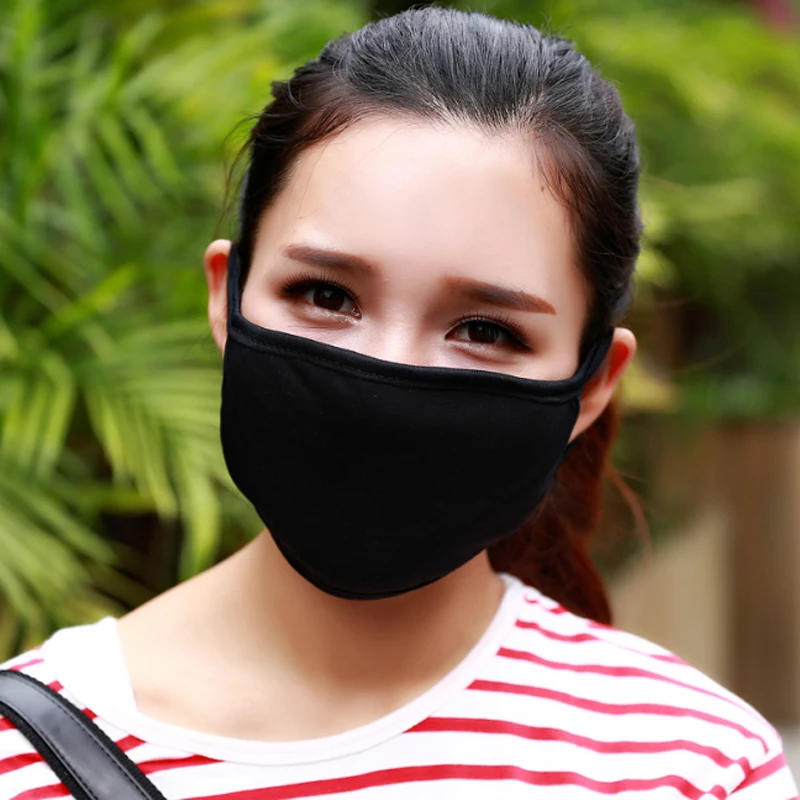 

2pcs/lot Winter Outdoor Anti-Dust Cotton Mouth Face Mask Black Warm Fashion Cycling Wearing mask durable mouth cover mask Health