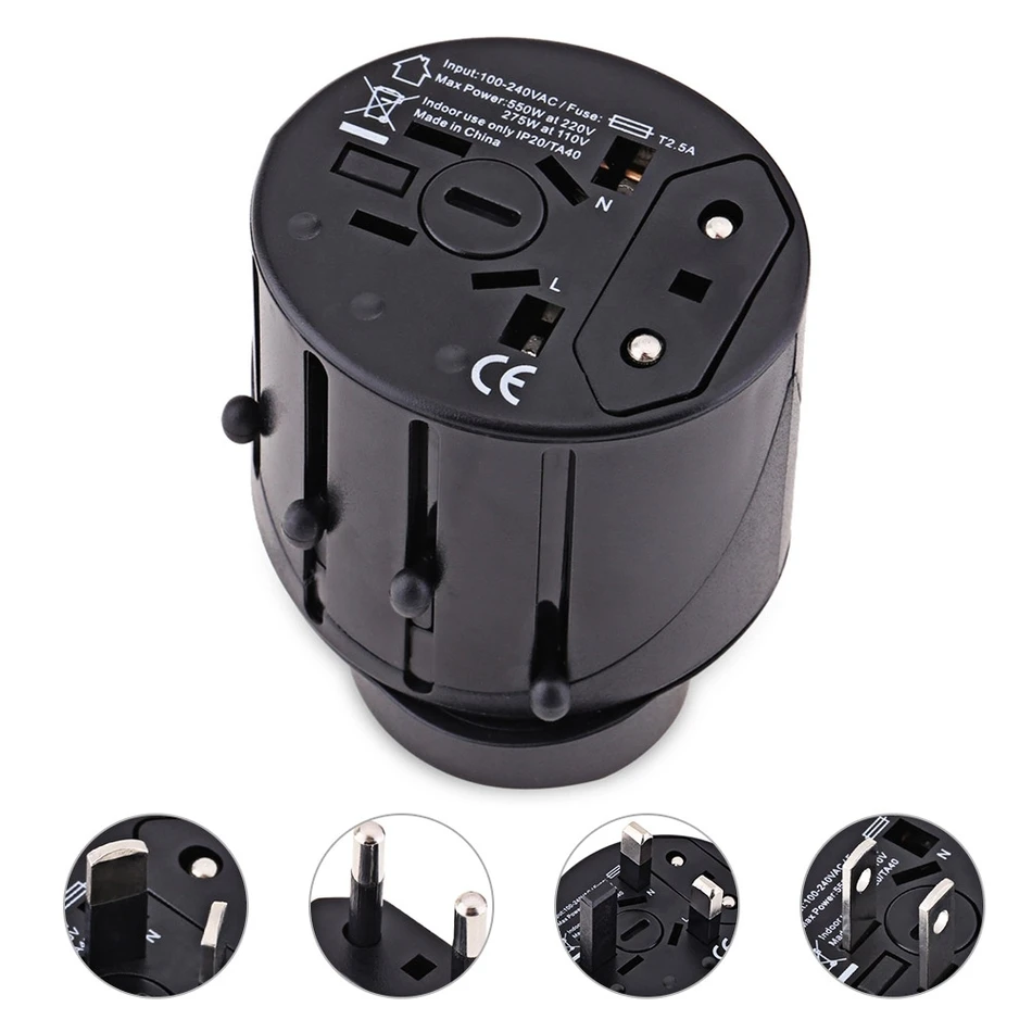 HHT187 Multipurpose Travel Charger Adapter International Wall Plug