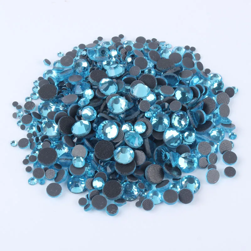 1200 шт смешанные размеры кристалл AB DMC исправление стразы железо на камнях Flatback Стразы для стеклянных страз Weedind платье - Цвет: Aquamarine