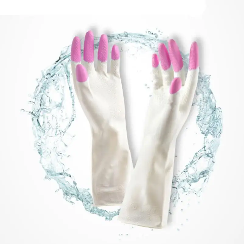 

HAICAR Long Sleeve Latex Gloves Kitchen Thick Wash Dishes Dishwashing House Cleaning Useful Drop Shipping Happy Sale ap719