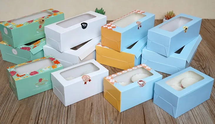 Cupcake Box Holds 6 Cupcakes film Window on Lid Sturdy Boxes 