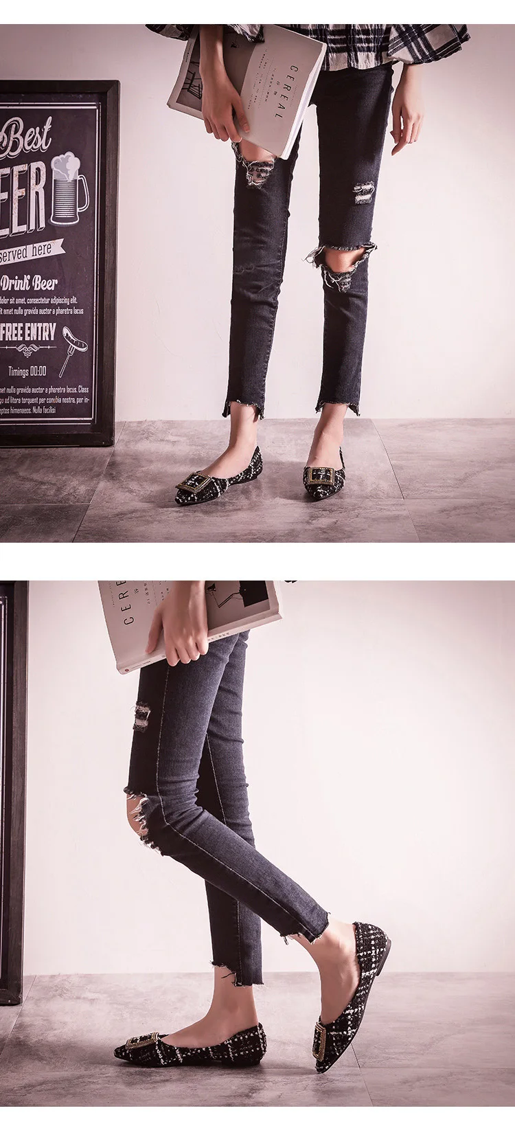 Женские модные водонепроницаемые Мокасины с острым носком; Офисная Женская обувь на плоской подошве; элегантная женская обувь на плоской подошве; Роскошная Брендовая обувь; большие размеры; YX057