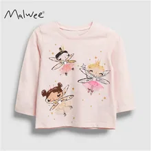 Miss Haiwo/ г. Брендовая осенне-Весенняя футболка с длинными рукавами для маленьких девочек, милые футболки с принтом сказочной леди, одежда