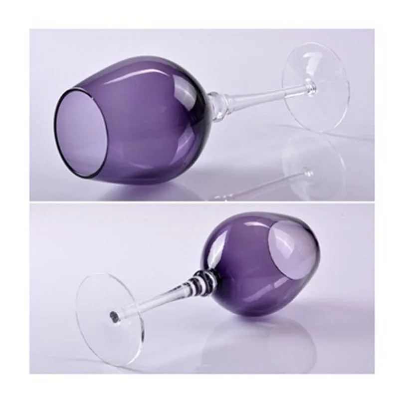 Витражная Стеклянная Чашка Шампанского Премиум шампанского стеклянная фиолетовая стеклянная чашка с цветными двойными бусинами