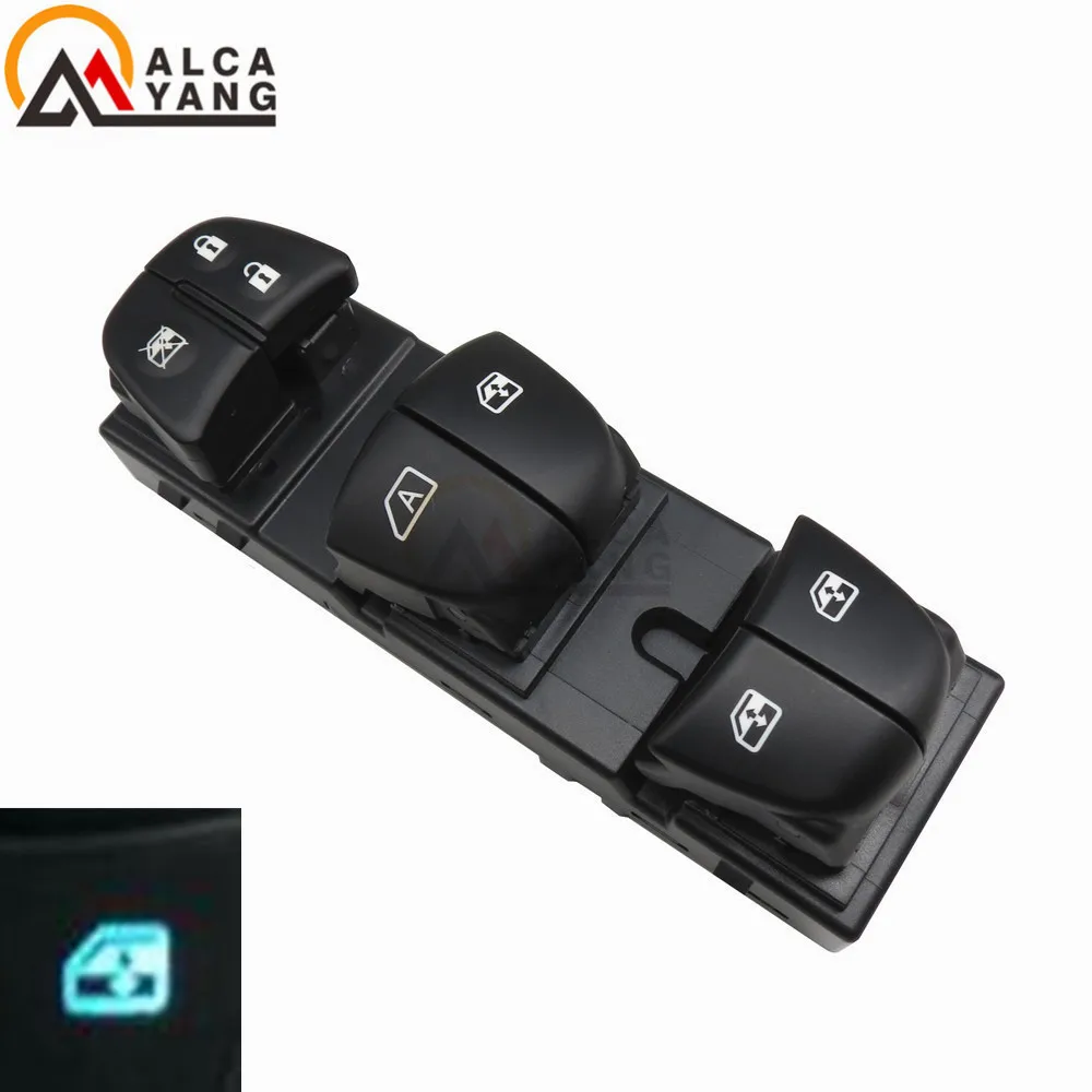 Ice Blue Light Для Nissan Tiida 2011- Qashqai- автоматический переключатель стеклоподъемников/единый переключатель подъемников окон красный/белый/синий светильник - Цвет: Ice Blue Light