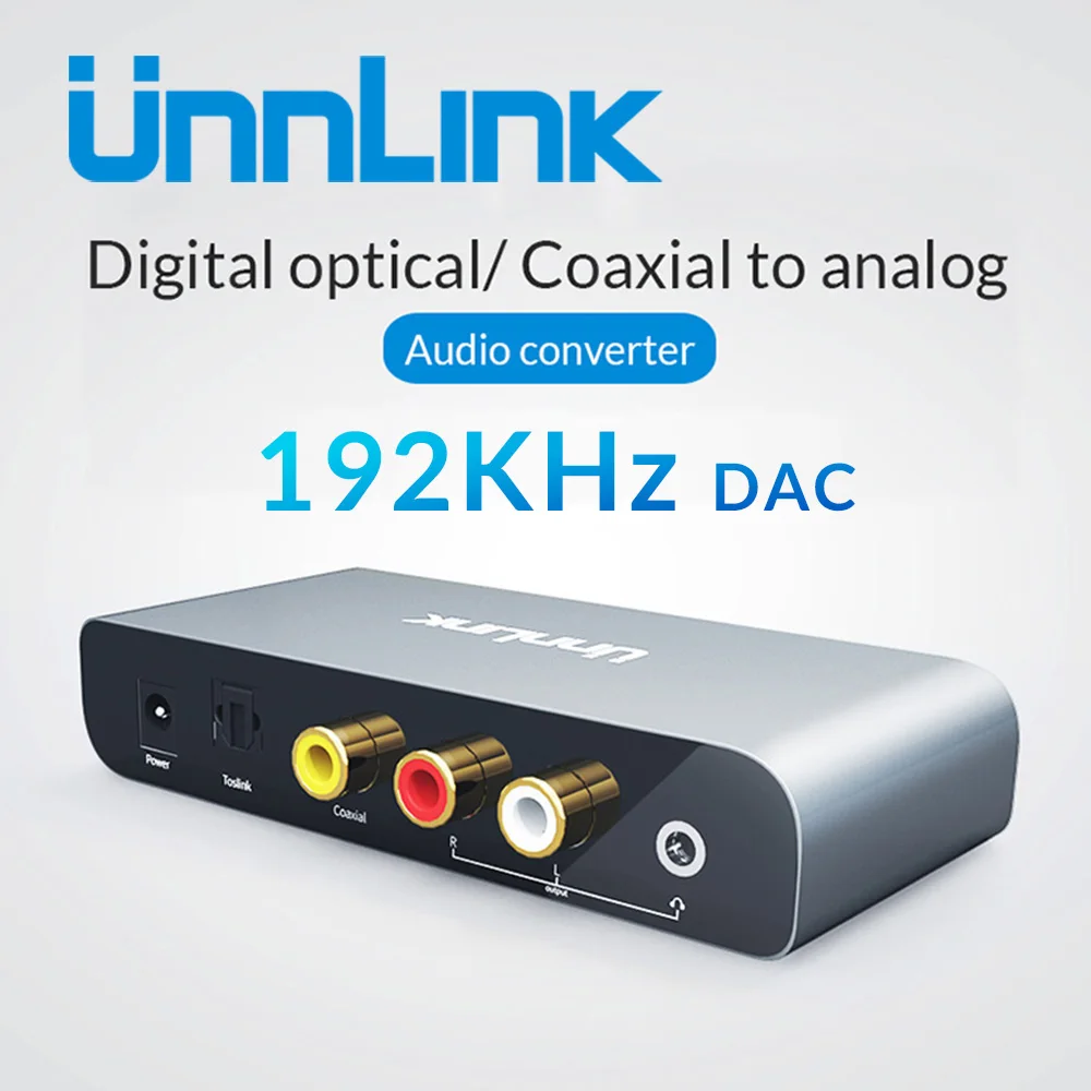 Digital to Analog Audio Adapter 192KHz 24Bit DAC SPDIF Optical Toslink Coaxial to RCA 3 5
