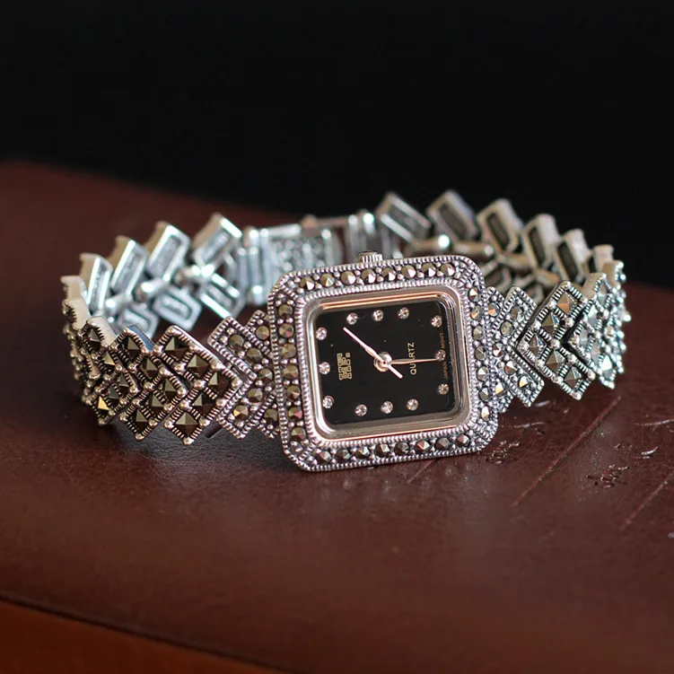 pulseira de prata pura relógios pulseira de prata real