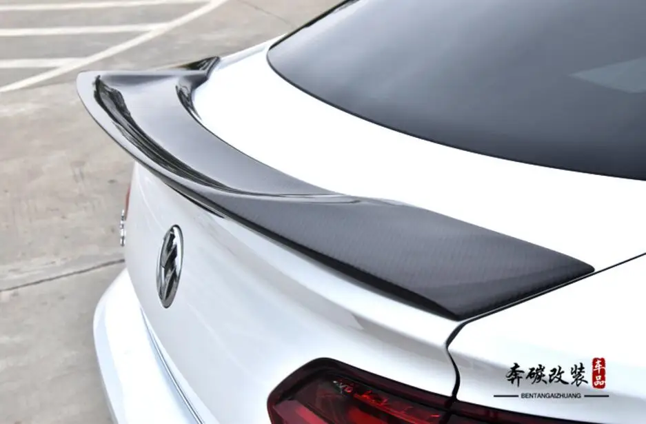 

JINGHANG Carbon Fiber Car Rear Wing Trunk Lip Spoilers Fits For 19 Volkswagen VW CC 2019