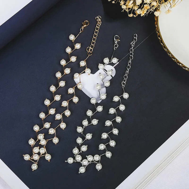 Трендовое элегантное массивное ожерелье, Очаровательное ожерелье из искусственного жемчуга с бусинами, колье для женщин, колье для женщин