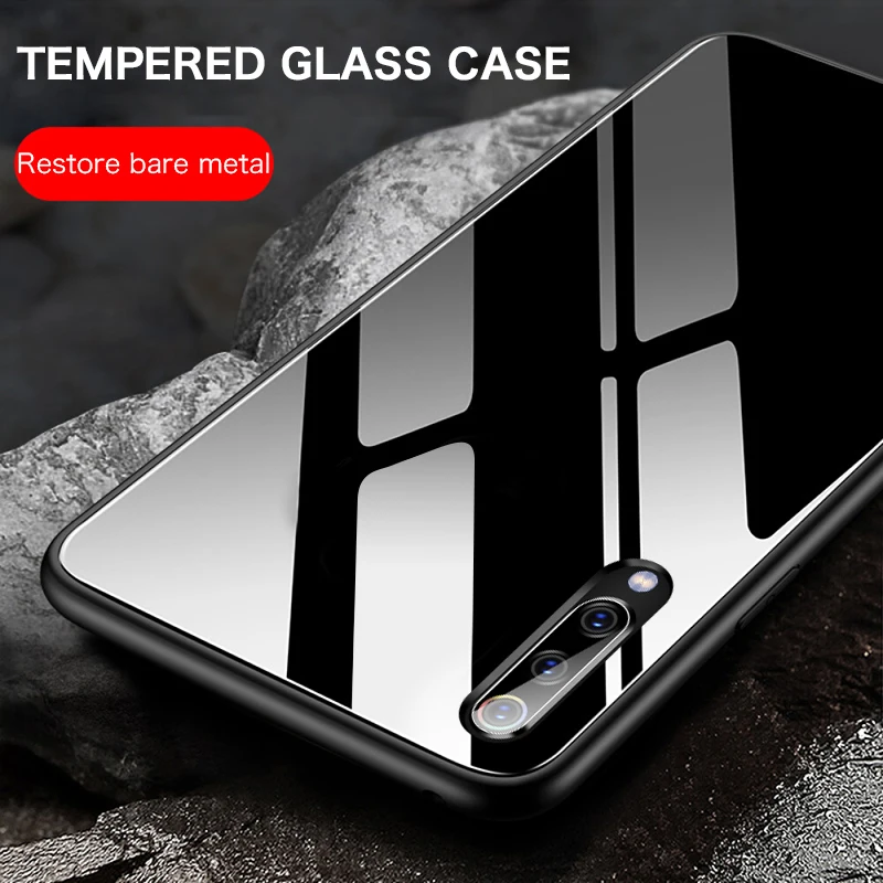 Luxury Plain Glass Case For Xiaomi Mi 10 8 9 SE Lite F1 Redmi Note 5 6 7 Pro Plus Pocophone F1 Phone Cover