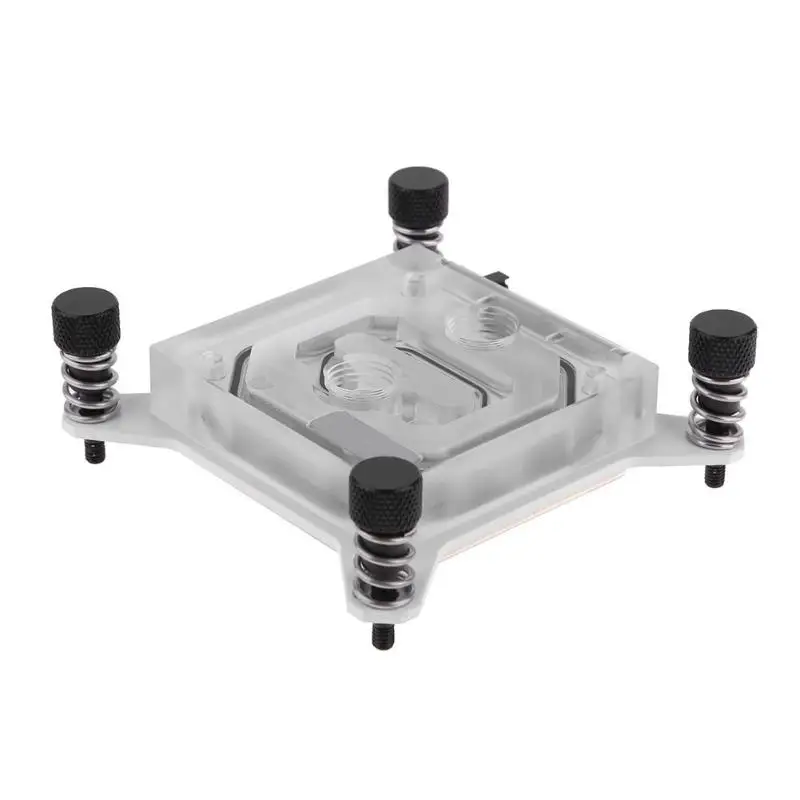 

G1/4 Transparent Clear Acrylic CPU Waterblock 0.4mm Microcutting Micro Waterway Water Cooling Block Adapter For X99 Platform