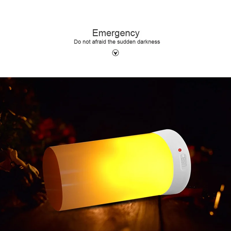  LED Flame Effect Fire Light Bulb USB charged Flickering Decorative Flame Atmosphere mood Lamp Artif - 33036961186