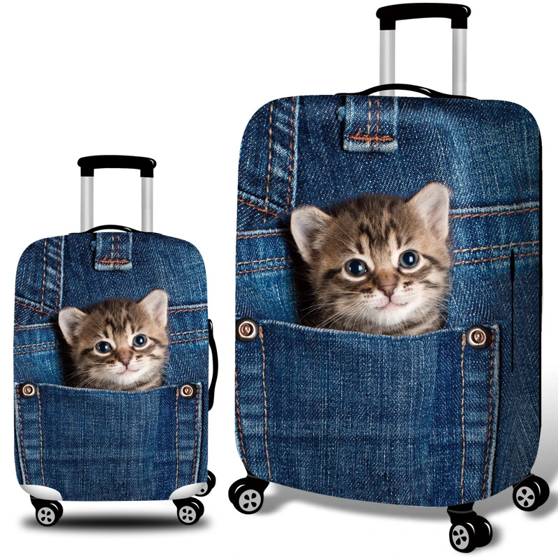 RUPUTIN New Suitcase Elastic Dust Cover Luggage Case For 18~30 Inch Password Box Trolley Case High Quality Cat Protective Cover