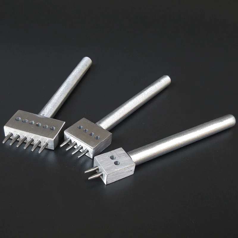 1pc DIY Leather craft Tools Steel 2/4/6 Prong Tool Punch Spacing Row Circular Cut Hole Stitching Cutter | Дом и сад