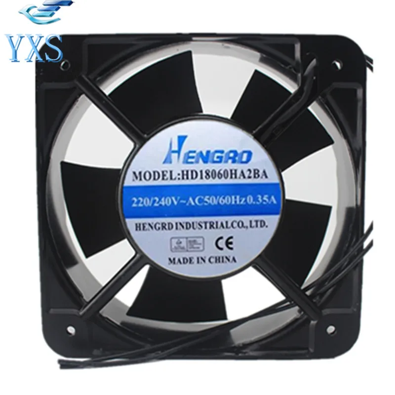 

HD18060HA2BA AC 220V/240V 0.35A 50/60HZ 50W 2600RPM 18060 18CM 180*180*60mm 2 Wires Axial Ball Bearing Cooling Fan