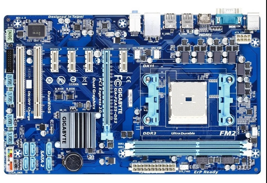 Оригинальная материнская плата для Gigabyte GA-F2A55-DS3 Socket FM2 DDR3 F2A55-DS3 USB2.0 64GB A55 настольная материнская плата