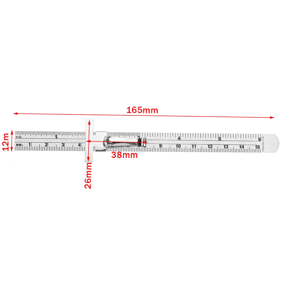 " 0-150 мм стандартное правило шкала из нержавеющей стали измеритель глубины измерительный инструмент для маркировки со съемным зажимом легко использовать/носить с собой