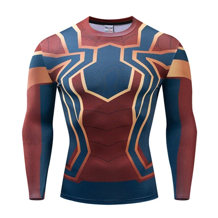 Nightwing новейший Comics cosplay Costume Cloth Tops мужские футболки с длинным рукавом с 3D принтом Мужские компрессионные рубашки - Цвет: CX-045