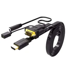 Адаптер hdmi-vga кабель с аудио конвертером с блоком питания для ПК Hdtv монитор 1080 P