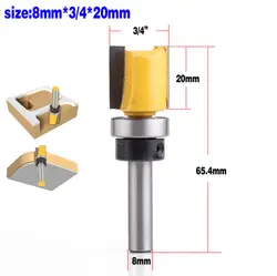 Fghgf 1 шт. 3/4 дюйма Диаметр 8 мм хвостовик 20 мм Длина шаблон флеш отделка маршрутизатор бит