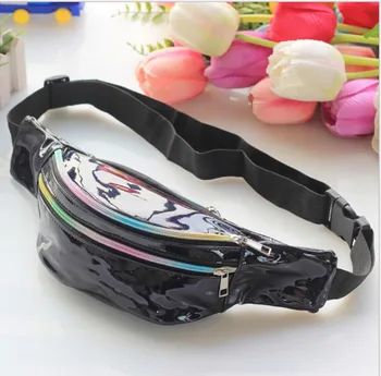 

Unisex Handy Waist Belt Climbing Hiking Sport Bum Bag Fanny Pack Zip Pouch Reflect Light Laser Waist Packs