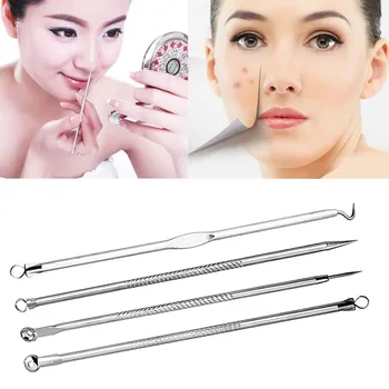 

4Pcs New Nobby Pimple Acne Remover Blemish Comedone Extractor Needles Tool Set