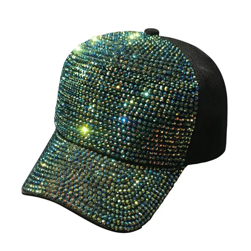 

Hip Hop Diamond Skull Blind Baseball Cap Cool Snap back Cap women Street Hat with Visors