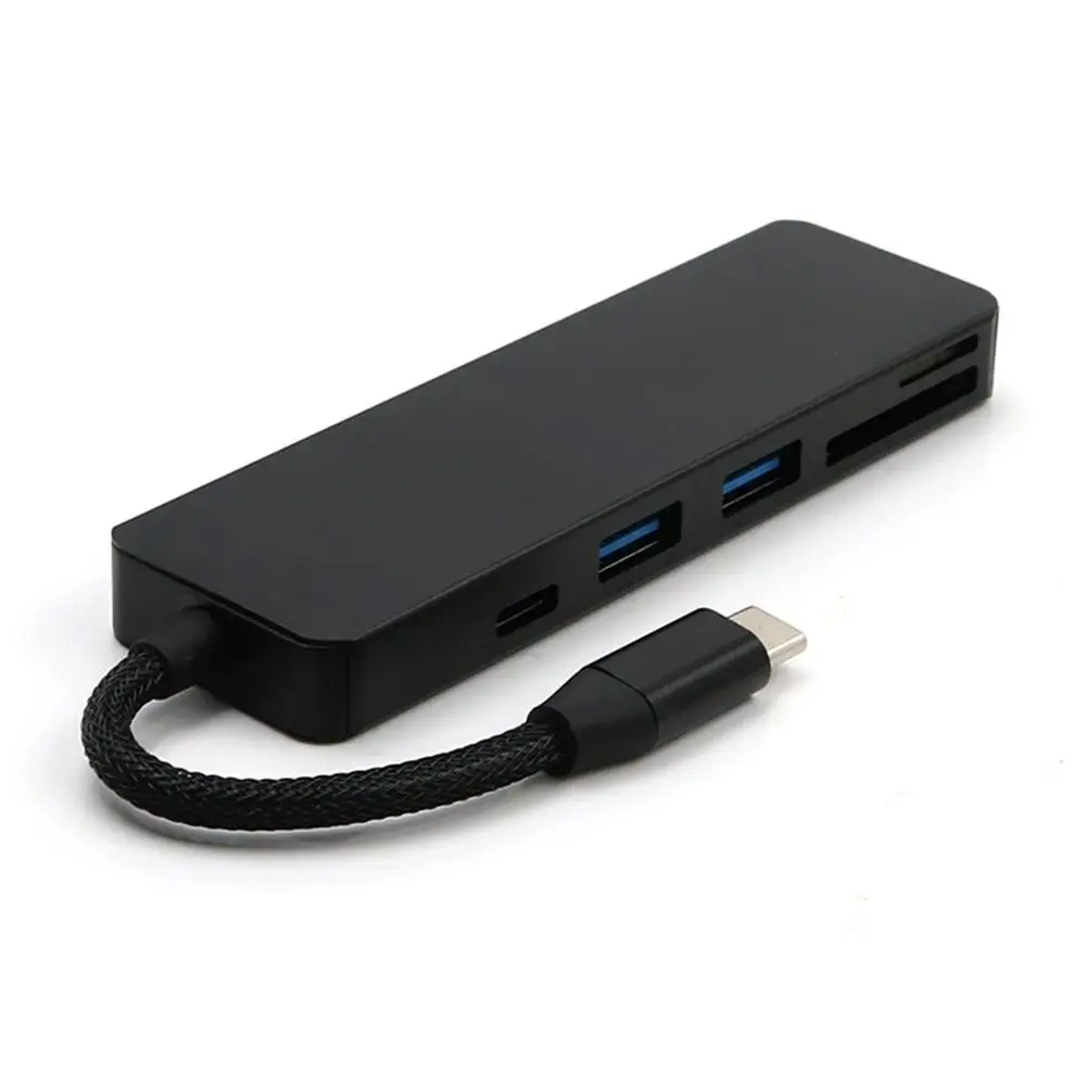USB 3,1 тип-c концентратор TF кардридер Тип C конвертер USB Высокоскоростной USB 3,0 сплиттер концентратор адаптер для Macbook Прямая - Цвет: Черный