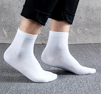 

Cotton Socks Men Business Sock Classic Style Pure Crew Quarter Dress Socks Black White Grey