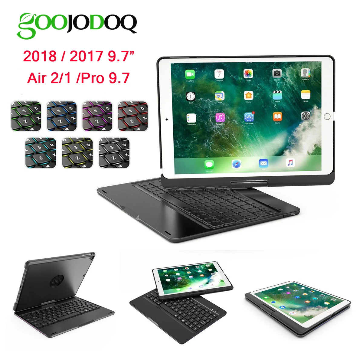 Беспроводной чехол клавиатура GOOJODOQ С Подсветкой Bluetooth для iPad 2018 9 7 2017 Pro Air 2/Air 1