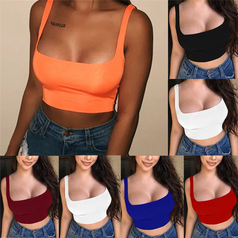 

HIRIGIN Women Summer Sleeveless Tanks Tops Midriff Vest Crop Tops Short Lady Tees
