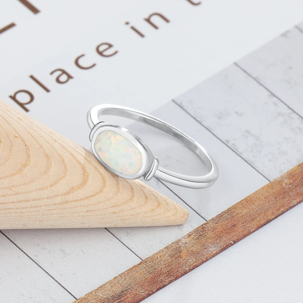Oval Shape Opal Stone Ring Soild 925 Sterling Silver Jewelry Party Accessorise Rings For Women (JewelOra RI103294)